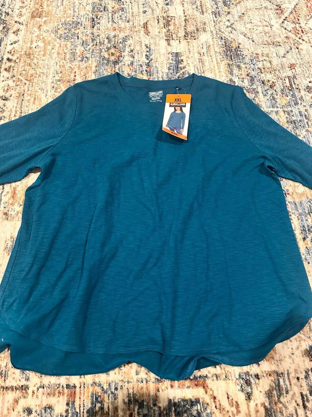 Women's Long Sleeve Crewneck Slub Tee Size XXL